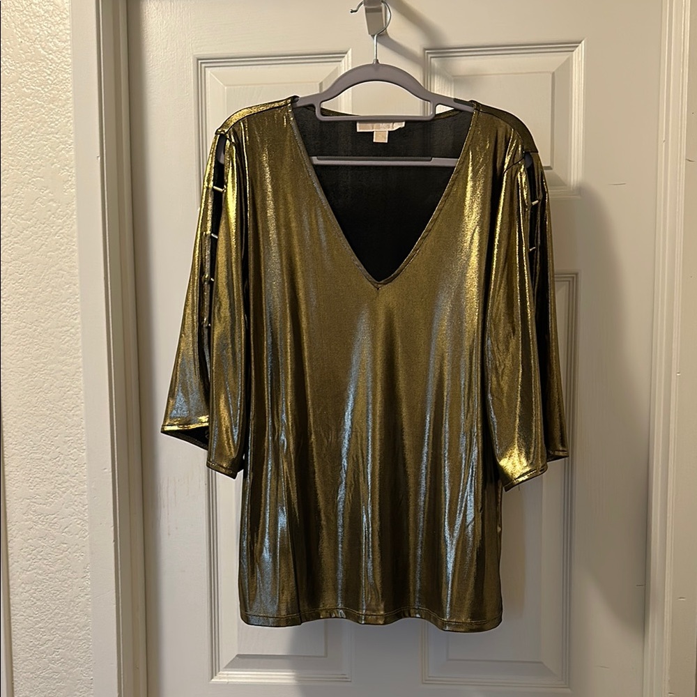 Gold Metallic Women's Top